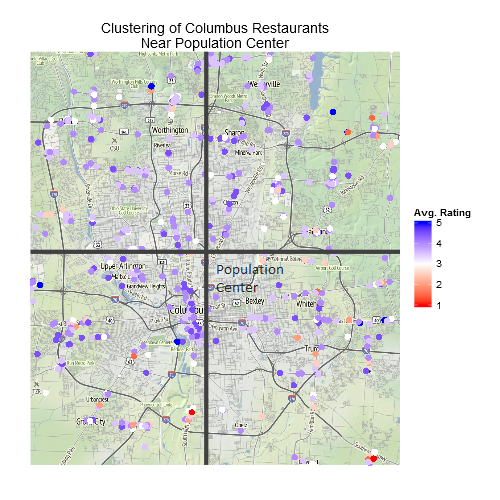 Map of Columbus restaurants